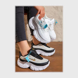 حذاء سنيكرز حريمى فوندي جلد إسكاي مستورد ونعل PVC حقن الوان متعددة جميع المواسم من اير - BL46