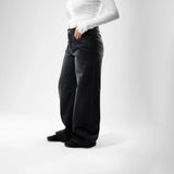 بنطلون وايد ليج حريمي جينز رباعيه قطن 100 % اسود جميع المواسم من ايجي وير جينز - BWLW01-481-black