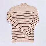 بلوفر بيزك مقلم حريمى تريكو بيج شتوي من اتش - Body-BJ