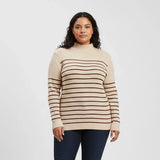 بلوفر بيزك مقلم حريمى تريكو بيج شتوي من اتش - Body-BJ