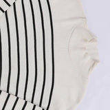 بلوفر بيزك مقلم حريمى تريكو ابيض شتوي من اتش - Body-WH