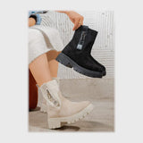 حذاء هاف بوت حريمى فوندي جلد إسكاي مستورد ونعل PVC حقن الوان متعددة شتوى من اس اتش - C6