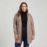 كارديجان مطبوع حريمى تريكو بيج شتوي من اتش - Card-g