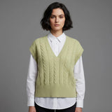 بلوفر كت V حريمى تريكو منت جرين شتوي من اتش - Cut-2