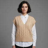 بلوفر كت V حريمى تريكو بيج شتوي من اتش - Cut-3