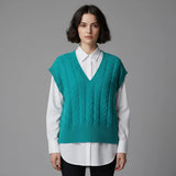 بلوفر كت V حريمى تريكو جنزاري شتوي من اتش - Cut-4