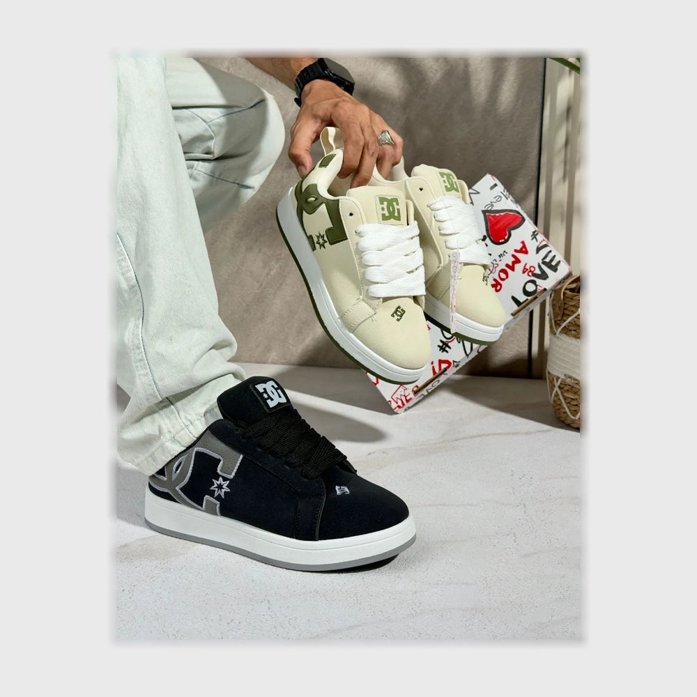 حذاء سنيكرز رجالى فوندي جلد إسكاي مستورد ونعل PVC حقن الوان متعددة جميع المواسم من لابتوب - D91