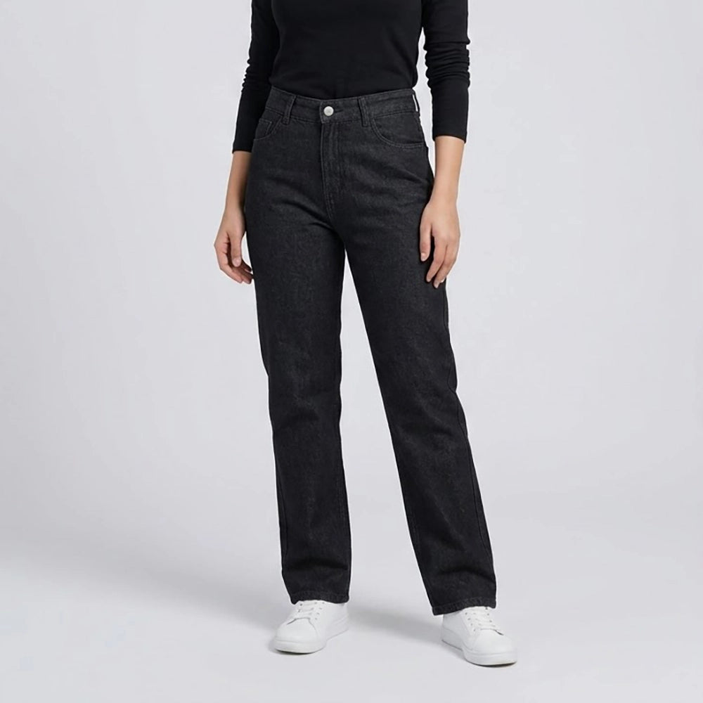 بنطلون ريجيولار حريمي جينز رباعيه قطن 100 % اسود جميع المواسم من ايجي وير جينز - EG044-259-black