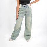 بنطلون وايد ليج حريمي جينز رباعيه قطن 100 % كحلي زيتي جميع المواسم من ايجي وير جينز - EG045-370-OLIVEBLUE