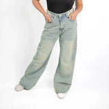 بنطلون وايد ليج حريمي جينز رباعيه قطن 100 % كحلي زيتي جميع المواسم من ايجي وير جينز - EG045-370-OLIVEBLUE