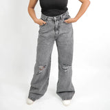 بنطلون وايد ليج حريمي جينز رباعيه قطن 100 % رمادي فاتح جميع المواسم من ايجي وير جينز - EG045-371-LIGHTGREY