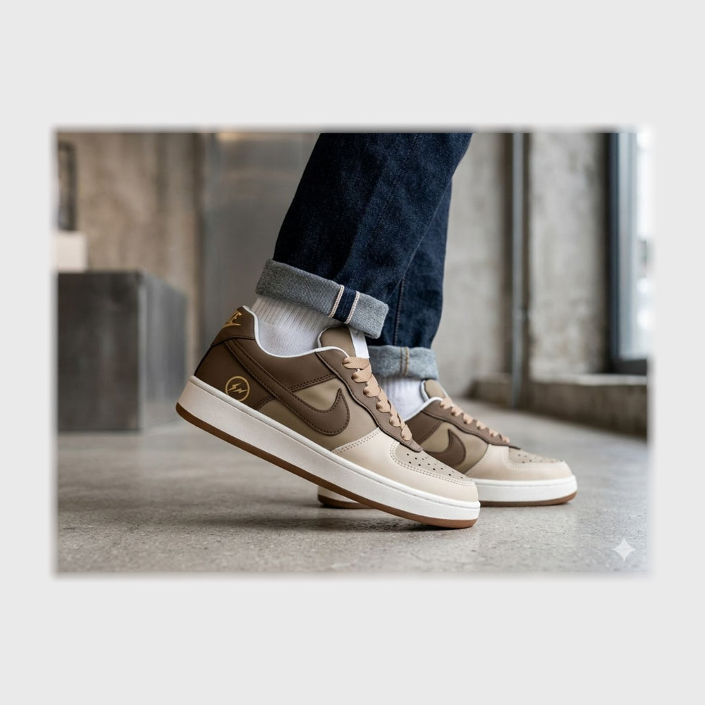 حذاء سنيكرز رجالى فوندي جلد إسكاي مستورد ونعل PVC حقن الوان متعددة جميع المواسم من جاست - F132