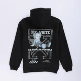 سويتشيرت مطبوع وش وضهر رجالي قطن 100% اسود من جريتي - GR-50