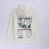 سويتشيرت مطبوع وش وضهر رجالي قطن 100% ابيض من جريتي - GR-57