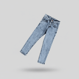 بنطلون جينز اولادي رباعيه لبني جميع المواسم من الحفار-km2