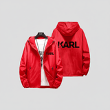 سويتشيرت بسوستة و غطاء رأس رجالي ميلتون، أحمر