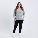 سويتشيرت مطبوع حريمي ميلتون رصاصي من ان جي - ND-12