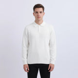بلوفر لياقة رجالي عجينة صوف أبيض شتوي من إيه إل واي - RD-4