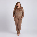 طقم بيجامة حريمي قطيفة هايدي ألوان متعددة شتوي من إيه إل واي - RD-2