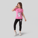 طقم تيشيرت وبنطلون بناتي سينجل ليكرا وسمر ميلتون الوان متعددة صيفي من برايدي-4216