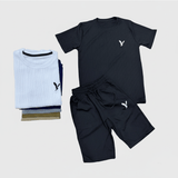 طقم تيشيرت وشورت اولادي مرسيليه الوان متعددة صيفي من فرعون-25-383-21