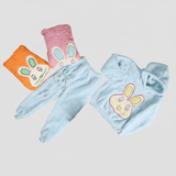 طقم سويتشيرت مع بنطلون من او اي بناتي فرو، ألوان متعددة