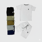 طقم تيشيرت وشورت اولادي مرسيليه الوان متعددة صيفي من فرعون-25-383-21