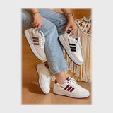 حذاء سنيكرز حريمى فوندي جلد اسكاى مستورد ونعل PVC حقن ألوان متعددة جميع المواسم من فايف إتش - H.912