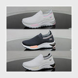 حذاء سنيكرز حريمى فوندي تريكو خيط مستورد ونعل PVC حقن الوان متعددة جميع المواسم من كيو كيو - H9