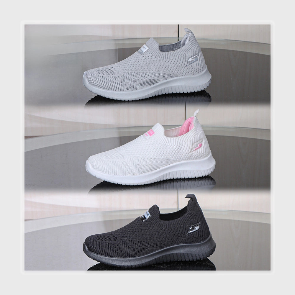 حذاء سنيكرز حريمى فوندي تريكو خيط مستورد ونعل PVC حقن الوان متعددة جميع المواسم من كيوكيو - HE27104
