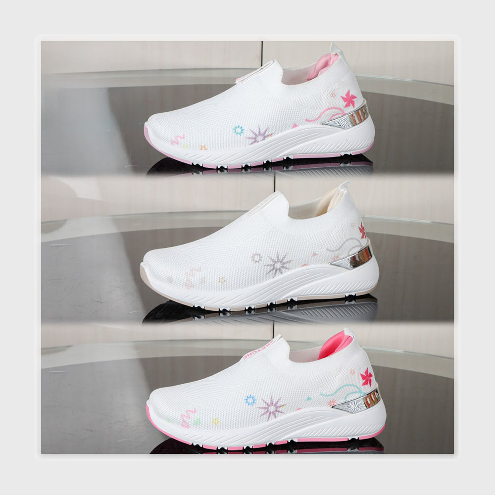 حذاء سنيكرز حريمى فوندي تريكو خيط مستورد ونعل PVC حقن الوان متعددة جميع المواسم من كيوكيو - HE27702