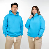 سويتشيرت هودي ساده للجنسين قطن اسفنجي لبني شتوي من اتش - HOOd-Baby Blue