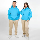سويتشيرت هودي ساده للجنسين قطن اسفنجي لبني شتوي من اتش - HOOd-Baby Blue