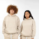 سويتشيرت هودي ساده للجنسين قطن اسفنجي بيج شتوي من اتش - HOOd-Beige