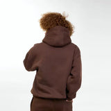 سويتشيرت هودي ساده للجنسين قطن اسفنجي بني شتوي من اتش - HOOd-Brown