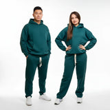 سويتشيرت هودي ساده للجنسين قطن اسفنجي اخضر شتوي من اتش - HOOd-Green