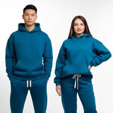 سويتشيرت هودي ساده للجنسين قطن اسفنجي كحلي شتوي من اتش - HOOd-Navy