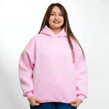 سويتشيرت هودي ساده للجنسين قطن اسفنجي بينك شتوي من اتش - HOOd-Pink