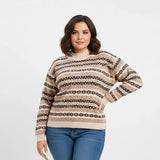 بلوفر هاي وست رسومات حريمى تريكو بيج شتوي من اتش - Hi-West-2-BJ