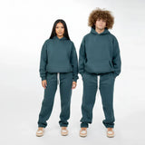 سويتشيرت هودي ساده للجنسين قطن اسفنجي بترولي شتوي من اتش - HOOd-Petrol