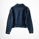 جاكيت اكمام طويلة حريمي جينز رباعيه قطن 100 % كحلي وسط جميع المواسم من ايجي وير جينز - JAW01-464-MEDUMBLUE