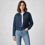 جاكيت اكمام طويلة حريمي جينز رباعيه قطن 100 % كحلي وسط جميع المواسم من ايجي وير جينز - JAW01-464-MEDUMBLUE