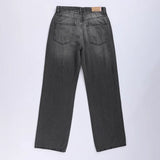 بنطلون جينز وايد ليج حريمي ليكرا مستورد رمادي جميع المواسم من عربي جينز - Jeans-Grey