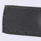 بنطلون جينز وايد ليج حريمي ليكرا مستورد رمادي جميع المواسم من عربي جينز - Jeans-Grey