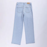 بنطلون جينز وايد ليج حريمي ليكرا مستورد تلجي جميع المواسم من عربي جينز - Jeans-Ice