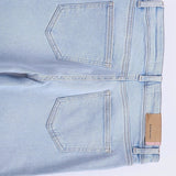 بنطلون جينز وايد ليج حريمي ليكرا مستورد تلجي جميع المواسم من عربي جينز - Jeans-Ice