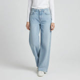 بنطلون جينز وايد ليج حريمي ليكرا مستورد تلجي جميع المواسم من عربي جينز - Jeans-Ice