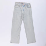 بنطلون جينز وايد ليج حريمي ليكرا مستورد ازرق فاتح جميع المواسم من عربي جينز - Jeans-light Blue
