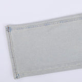 بنطلون جينز وايد ليج حريمي ليكرا مستورد ازرق فاتح جميع المواسم من عربي جينز - Jeans-light Blue