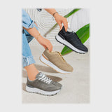 حذاء سنيكرز حريمى فوندي جلد إسكاي مستورد ونعل PVC حقن الوان متعددة جميع المواسم من ان ستايل - K-63